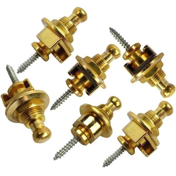 NEW 6 PCS Guitar Strap Locks Buttons Non-slip Security Straplocks guitar (Gold) - Picture 3 of 10